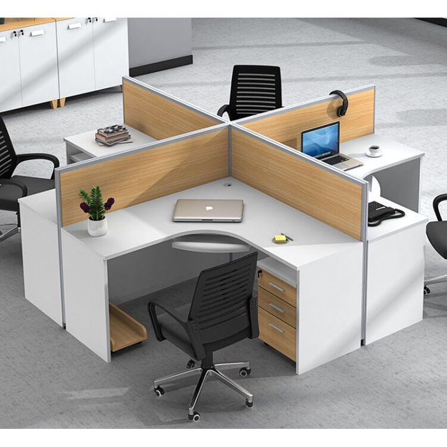 Modern Modular One Seat Wooden Office Partition Workstation