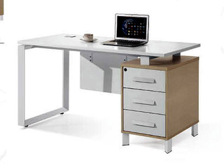 Simple Wooden Office Furniture Melamine Top Classic Type Scratch Proof Computer Table Three Drawers Office Desk HX-8N3003