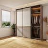 best fashion high glossy grey color bedroom furniture cabinet modern wooden closet big size wardrobe