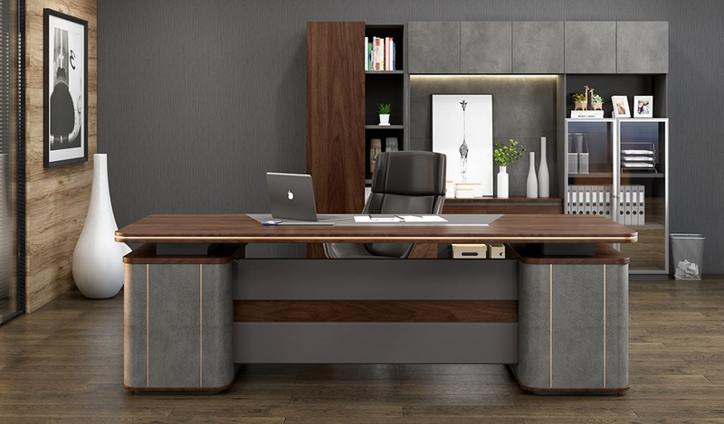 Modern Wooden Office Furniture Ergonomic Boss Executive Desk Melamine MDF Computer Office Desk UL-23FD0097
