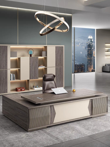 Modern Luxury Executive Office Table with L-Shape Design High-End Office Furniture UL-23NF1110