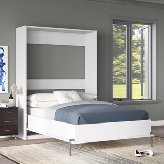 Popular Nordic Style Custom Size Multifunctional Murphy Bed with Bookshelf Vertical Folding Wall Bed with Sofa Mechanism UL-22WB011