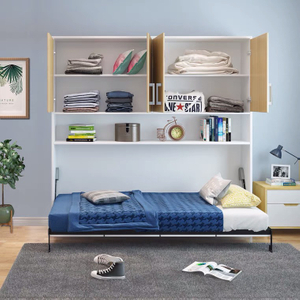 Bedroom Furniture Modern Style Functional Folding Bed Frame Desk Metal Wood Wall Murphy Bed UL-22WB022