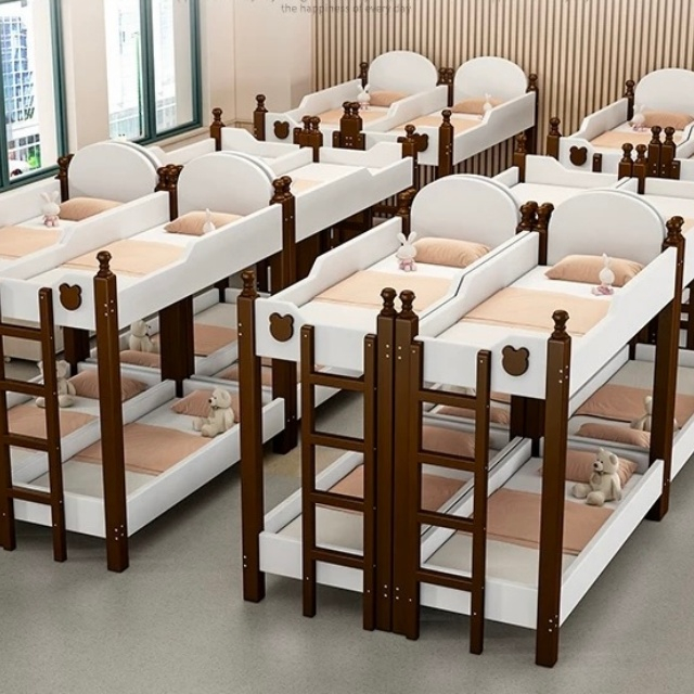 Modern Wholesale Wooden Children's Bedroom Furniture Set Single Kids Bunk Bed