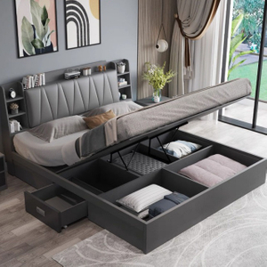 Wooden Hotel Drawer king Size Bedroom Furniture Mdf Storage Box Double king Size Bed 