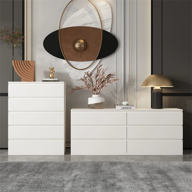Modern Wooden Home Furniture Living Room Cabinet Bedroom Set White Chest Drawers