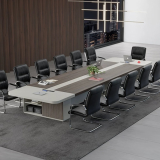 Office Furniture Meeting Desk Set 6 Green Tables Wooden for Classy Wheels White 12 Metal Legs Conference Table