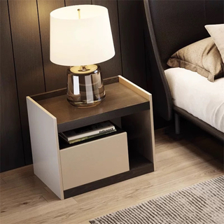Modern Wooden End Bedside Nightstand with Drawers for Bedroom or Living Room