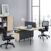 Modern Modular Office Furniture Two Seats Wooden Office Workstation with Side Cabinet