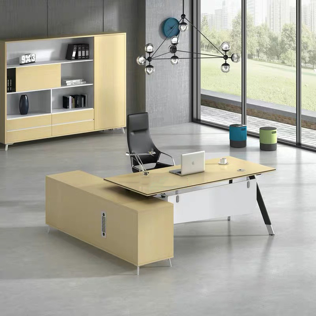 Modern Wood Executive Office Desk High End L Shaped Ceo Desk Office Furniture HX-9E0110