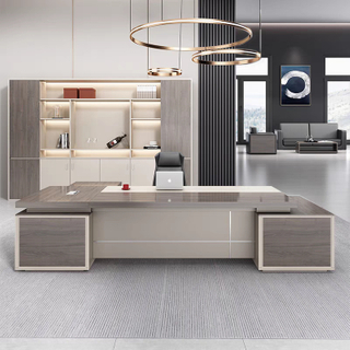 Modern Luxury Executive MDF L-Shaped Modular Workstation Durable Chair Set Easy Assembly Panel Wood for Home Commercial Office UL-23NF1096