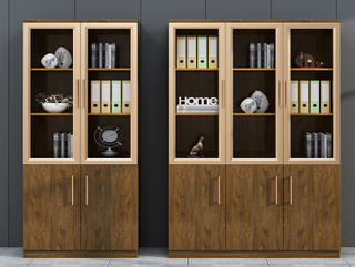 Factory Custom Simple and Modern Office Furniture File Cabinet Wooden High Cabinet Boss Office Bookcase Showcase UL-23FD2037