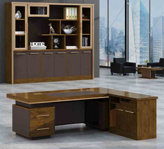 Modern Luxury Executive Office Desk L Shaped Wooden CEO Table Melamine MDF Furniture UL-23FD0054