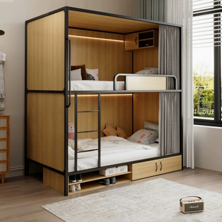 2025 Children Bunk Bed MDF MFC Wooden School Kids Furniture