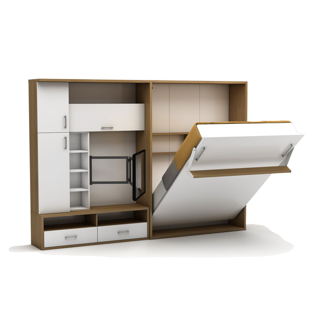 Wall Bed for Office Small Household Space Saving Wall Bed Murphy Hidden Beds With Storage Cabinet UL-22WB001