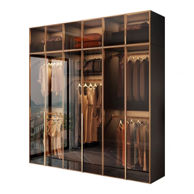 Hot Selling Home Furniture Wardrobe Three Doors Bedroom Clothing Storage Wardrobe with Upper Cabinet