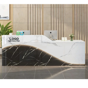  Luxury Style Customized Design Natural Marble Office Salon Front Desk Reception Desk
