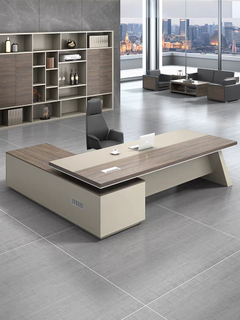 Luxury Custom L Shaped Wooden Office Furniture CEO Boss Table Office Executive Desk with Chair UL-23NF1129