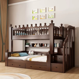 Modern University Student Bunk Bedroom Furniture Wooden MDF Double Bed