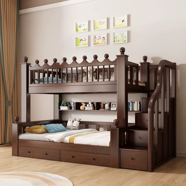 Nordic Modern Style High Quality Creative Design Bedroom Home Furniture Wooden Storage Bunk Beds