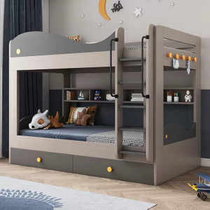 New Product Wooden Antique Office Bedroom Furniture Foldable Pink Blue Girl Double Bed Bunk Beds