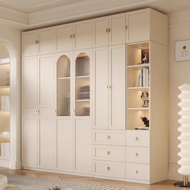 Modern Wooden Bedroom Furniture High Glossy MDF Wardrobe with Drawers