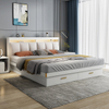 Modern Hotel Use Bedroom Wooden Furniture Double King Queen Bed Frame