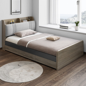 Luxury Modern Melamine King Queen Double Wooden Bed Frame