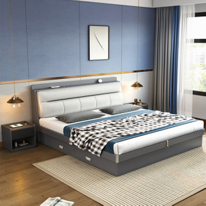 High Quality Luxury Wooden Bedroom Furniture Set King Queen Size Storage Bed