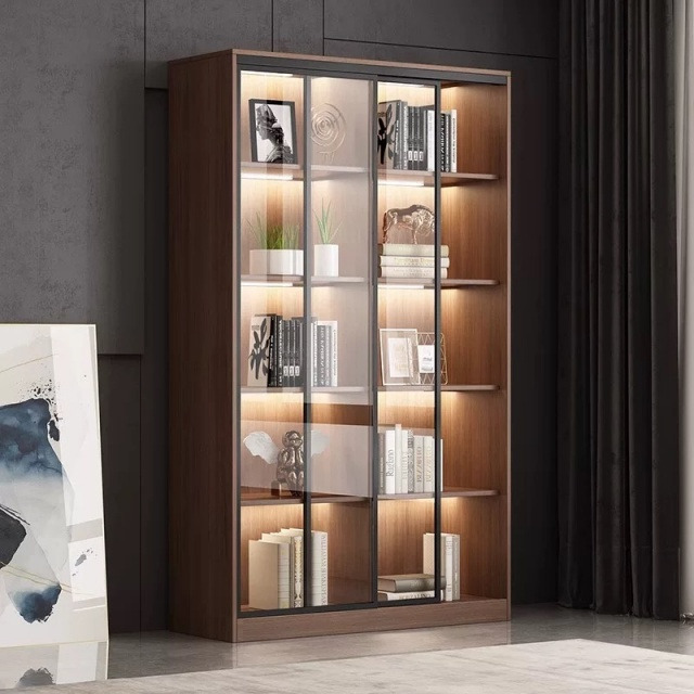 Wooden Multi-Layer Office furniture Storage Cabinet Bookshelf Locks Filing Cabinets