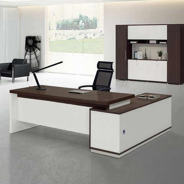 Melamine Commercial Furniture Office Wooden Meeting Table Cherry and Beige Color Design Conference Desks HX-8N0012