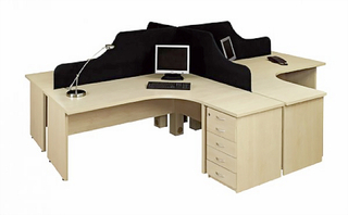 Modern Executive Desk Set with Built-In Power Outlets Durable Computer Table & Study Workstation HX-PT055