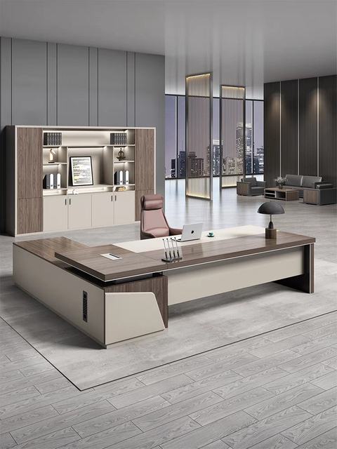 Modern Luxury Executive Office Table with L-Shape Design High-End Office Furniture UL-23NF1110