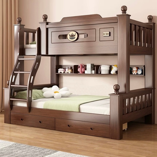 High Bedhead up Holstered Beds Double King Size Design Twin Kids Triple Bunk Bed with Slide and Stairs