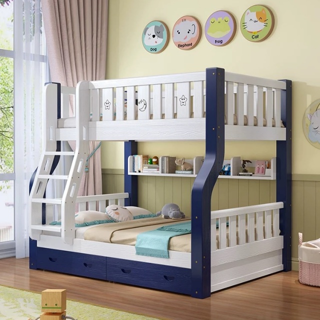 Nordic Modern Style High Quality Creative Design Bedroom Home Furniture Wooden Storage Bunk Beds