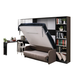 Space Saving Home Furniture Small Apartment Invisible Wall Bed With Wardrobe Murphy Sofa Set Folding Beds UL-22WB005