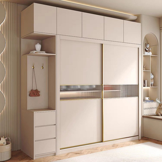 Chinese Modern Almirah Sliding Hinged Cloth Flat Packing Door Locker Wardrobe Hotel Bedroom Wooden Bedroom Home Furniture