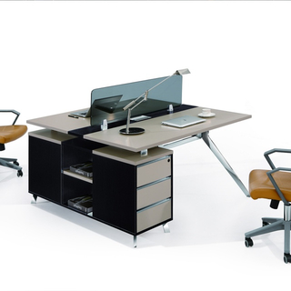 Modern Hot Selling Wooden Office 4 Seat Workstation Wide Desk Set with Storage Cabine