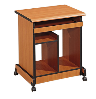 Modern Design Movable Wooden Computer Writing Desk with Storage Shelves Wheels for Office or Home Use School Furniture UL-9EU1052