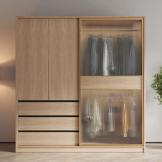 Factory Direct Sale Dressing Room Fitted Wall Closet Systems Modern Bedroom Sliding Doors Wooden Wardrobes Closet