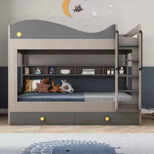 New Product Wooden Antique Office Bedroom Furniture Foldable Pink Blue Girl Double Bed Bunk Beds