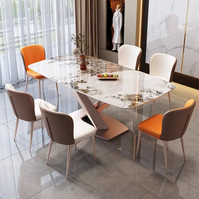 Factory Wholesale New Style Popular Fashion Household Living Room Furniture Light Luxury Modern Wooden Dining Table Set