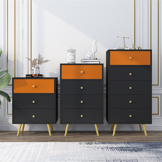 Light Luxury Simple Household Bedroom Living Room Metal Handle Wooden Drawer of Chest