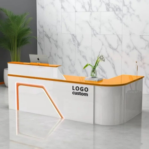  Luxury Style Customized Design Natural Marble Office Salon Front Desk Reception Desk