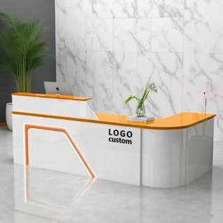  Luxury Style Customized Design Natural Marble Office Salon Front Desk Reception Desk