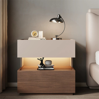 Wooden Bedroom Furniture Melamine 2 Drawer Bedside Table Nightstand
