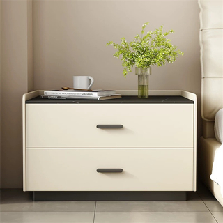 Modern Simple White Oak Melamine MDF Home Storage Nightstand