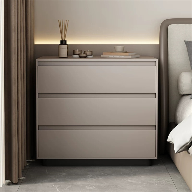 High End Bedroom Bedside Table Wooden Nightstands Home Bedside Cabinet