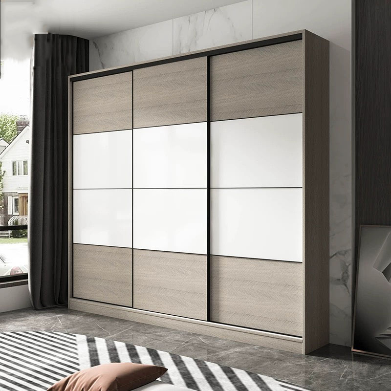 best fashion high glossy grey color bedroom furniture cabinet modern wooden closet big size wardrobe
