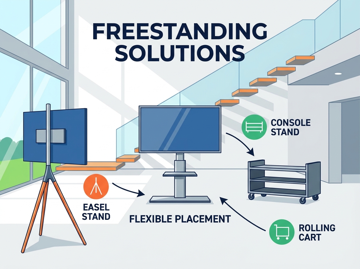 Modern freestanding media setup in an open concept living room